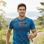 Arenzza hands-free magnetic neck phone mount with adjustable strap and magnetic holder for easy phone access and secure fit.