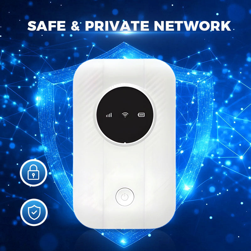 Arenzza Pocket 4G LTE mobile Wi-Fi router showing compact device with multiple indicator lights, designed for portable internet access.