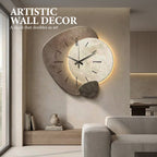 Aarenza Nordic-style wall clock with a modern design, decorative round clock face, and minimalist black and white color scheme.