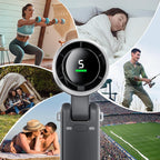 A foldable Arenzza 5-speed rechargeable fan with compact design and strong airflow, suitable for on-the-go cooling.