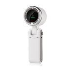 Aarenza 5-speed foldable rechargeable fan with compact design, showcasing its blades and foldable frame for on-the-go cooling.