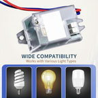 Arenzza motion sensor light switch shown in a modern electronic setup with wiring and control buttons.