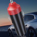 Arenzza multifunctional car charger with USB ports and AC outlets mounted in a vehicle's dashboard, showing connection ports.