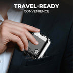 A close-up of the Arenzza men's mini electric razor with a sleek design, perfect for quick and precise shaving.