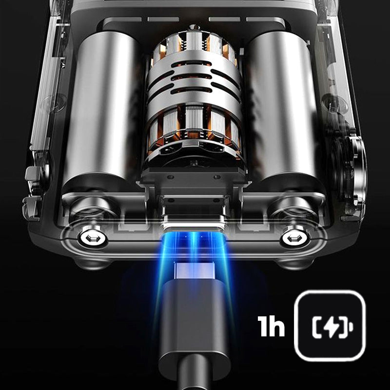 Arenzza men's mini electric razor with compact design, featuring a sleek black body and precision shaving head.