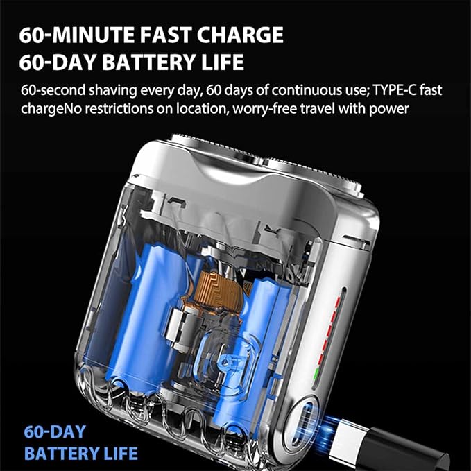 Arenzza mini electric explosive shaver with compact design and metallic finish for portable grooming and precise shaving.