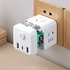 Arenzza 2-in-1 Cube Socket LED Night Lamp with a compact design, featuring a built-in socket and warm LED illumination.
