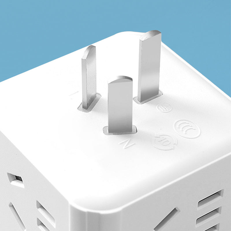 Arenzza 2-in-1 Cube Socket LED Night Lamp glowing softly, designed for home use, with a modern cube shape and adjustable brightness.