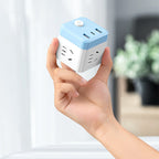 Arenzza 2-in-1 Cube Socket LED Night Lamp plugged into a wall socket, providing soft ambient lighting for a bedroom or living space.