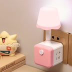 Arenzza 2-in-1 Cube Socket LED Night Lamp with modern design, fitted into a power socket, providing soft ambient lighting.