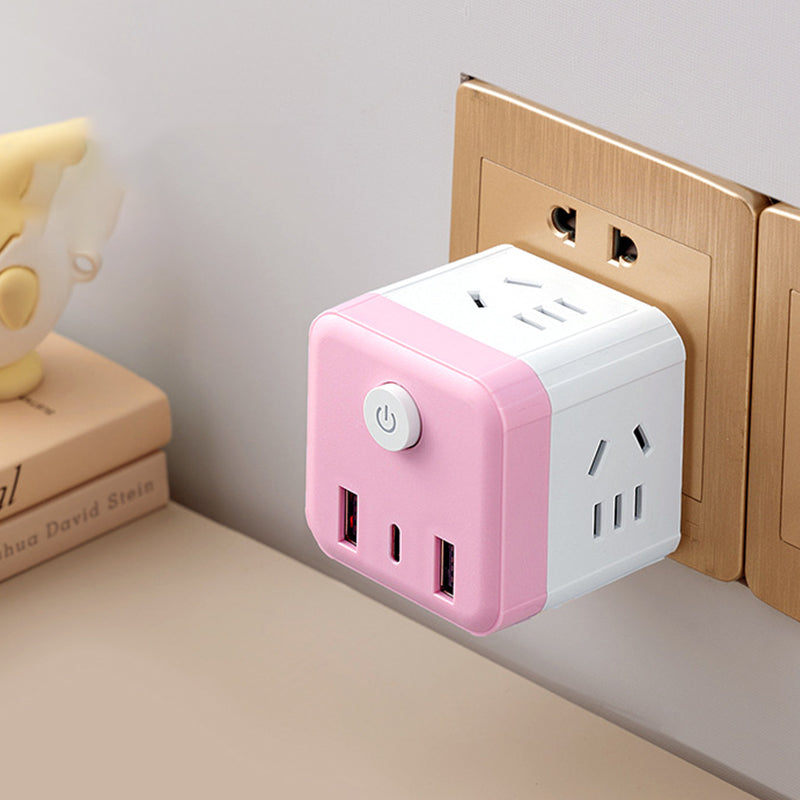 Arenzza 2-in-1 Cube Socket LED Night Lamp showing a compact, modern design with glowing LED light on a power outlet.
