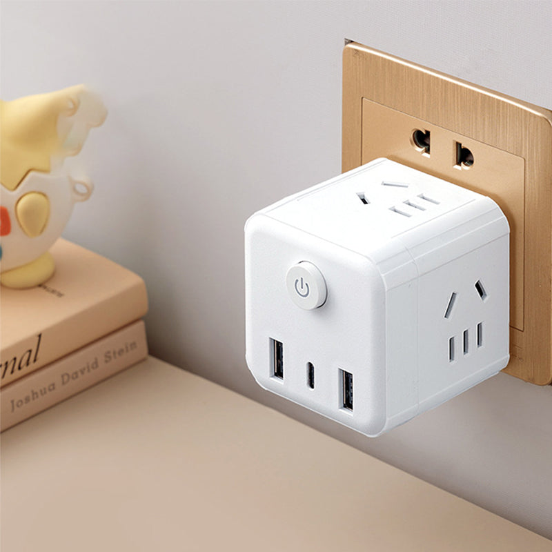 Arenzza 2-in-1 Cube Socket LED Night Lamp showing a compact, modern design with glowing LED light for home or office use.