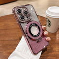 Arenzza glitter rhinestones magnetic iPhone case with an invisible stand, featuring sparkling details and sleek design.