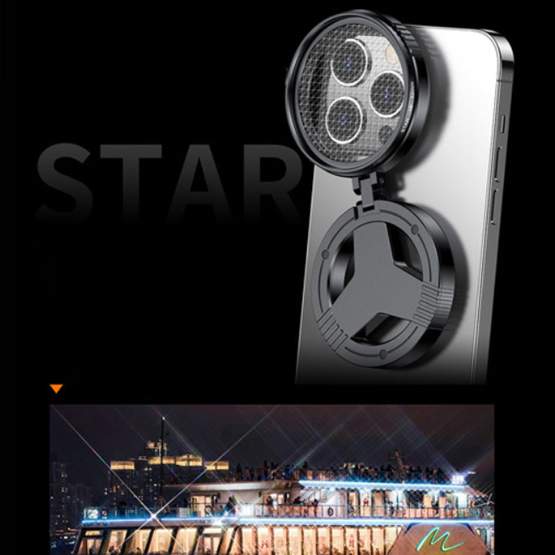 Arenzza 2-in-1 Magnetic CPL and Star Filter lens for cameras, showcasing the filter attachment with magnetic design.