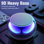 Arenzza Mini HiFi Bluetooth speaker in black with control buttons, compact portable design, and textured exterior.