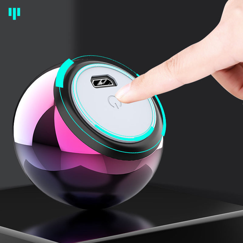 Arenzza Mini HiFi Bluetooth Speaker showing a sleek black design with control buttons and a compact size for portable sound.