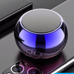 Arenzza Mini HiFi Bluetooth speaker showing a compact black electronic device with control buttons and a speaker grille.