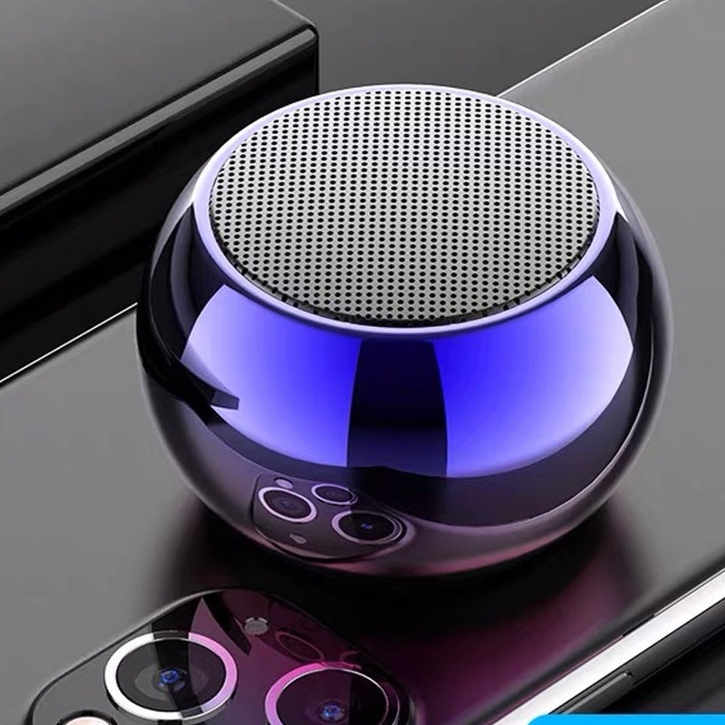 Arenzza Mini HiFi Bluetooth speaker showing a compact black electronic device with control buttons and a speaker grille.