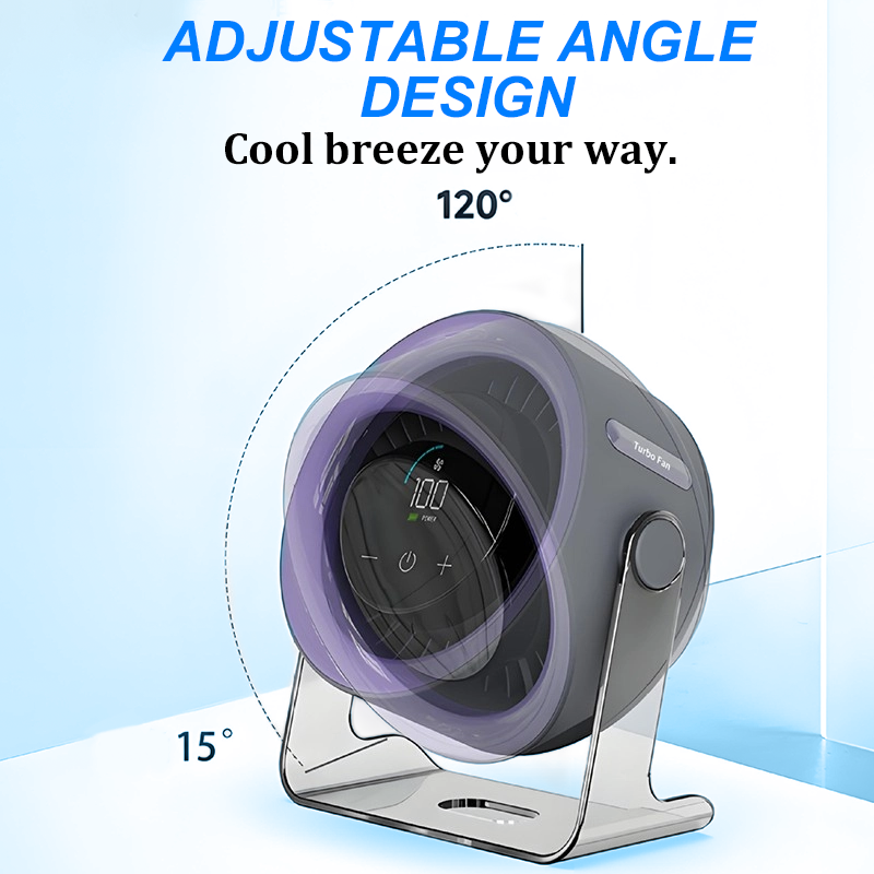 Arenzza mini desk fan with digital display, compact electronics and accessories for personal cooling.