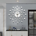 Aarenza Creative Rhinestone Wall Clock with minimalist design and silent operation, suitable for living rooms, dining rooms, and entryways.