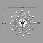 Aarenza creative rhinestone wall clock with minimalist design and silent movement, perfect for living room, dining, or entryway decor.
