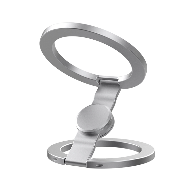 Arenzza foldable magnetic phone mount attached to a car dashboard, showing multi-angle adjustment and portable design.
