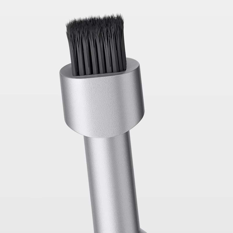Arenzza 2-in-1 earphone cleaning brush and SIM ejector pin in black, portable multi-tool for electronics and accessories.