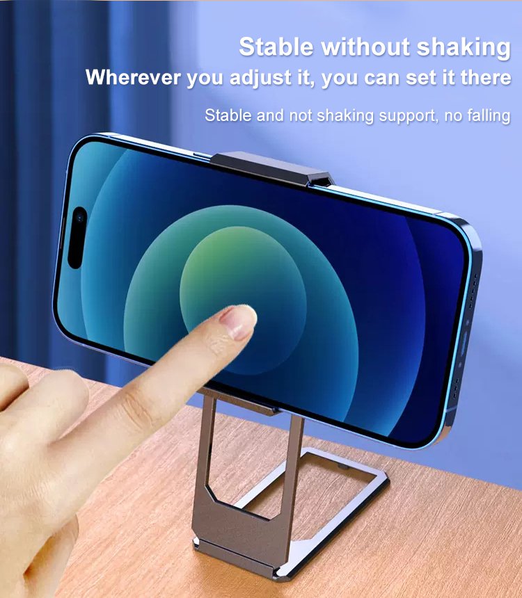 Arenzza upgraded back clip 360 portable folding bracket for electronics and accessories, shown attached to a device.