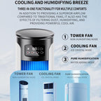 Arenzza USB desktop air cooler fan with compact design, black plastic body, and adjustable air vents for cooling and air circulation.