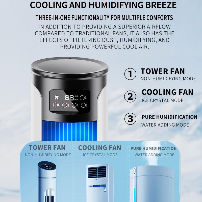 Arenzza USB desktop air cooler fan with compact design, black plastic body, and adjustable air vents for cooling and air circulation.