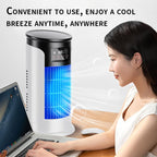 Arenzza USB desktop air cooler fan with compact design and adjustable air vents, ideal for personal cooling on a desk.
