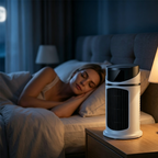 Arenzza USB desktop air cooler fan with adjustable vents and compact design, perfect for personal cooling on a desk.