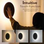 Arenzza modern round LED wall sconce mounted on a wall, showcasing sleek, contemporary lighting design for home or office decor.