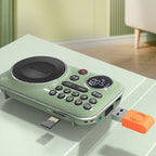 Arenzza portable Bluetooth radio and recorder with control buttons, displaying a sleek black electronic device.