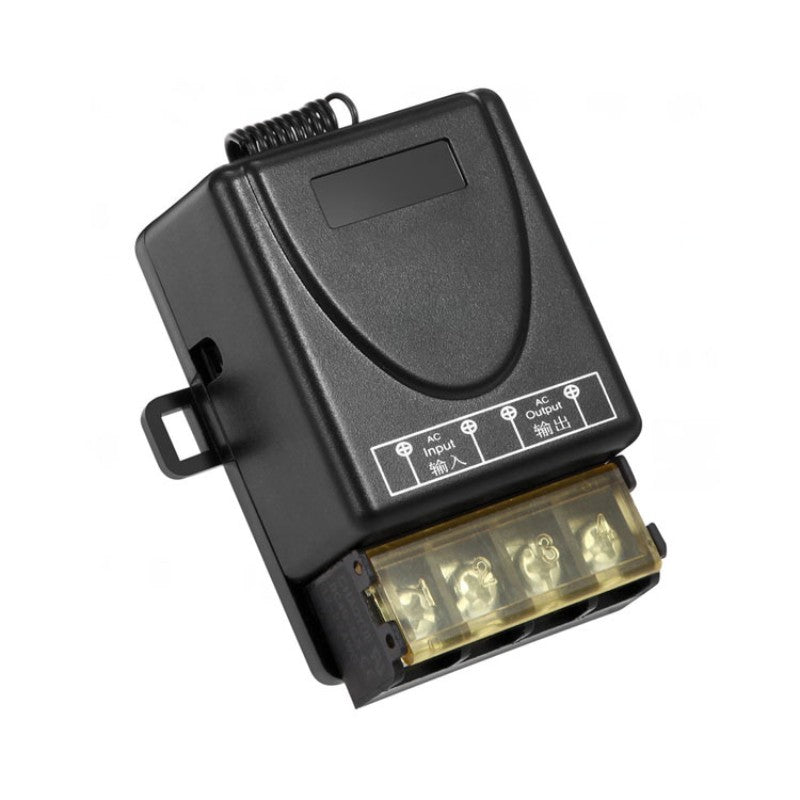 Wireless remote control switch and receiver kit by Arenzza, showing the compact remote and receiver unit for electronics control.