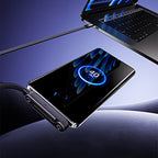 Arenzza 2-in-1 invisible holder charger cable with built-in phone stand, 240W fast charging for electronics and accessories.