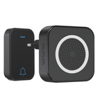 Arenzza long-range wireless doorbell with LED flash, electronic accessory, mounted on wall showing button and LED indicator light.
