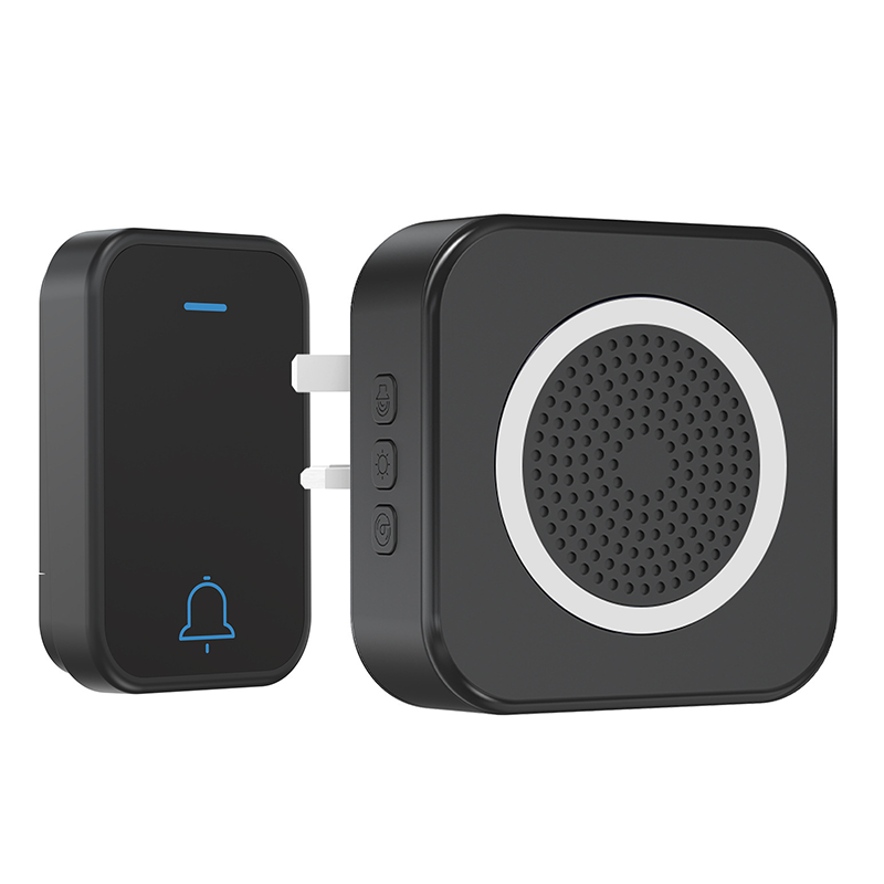 Arenzza long-range wireless doorbell with LED flash and doorbell button, designed for home security and convenience.