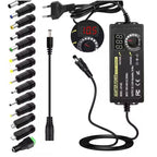Arenzza adjustable 3V-24V 3A universal AC/DC power adapter with colorful cables and connection ports for electronic devices.