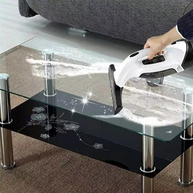 Arenzza 20W cordless rechargeable window vacuum cleaner set with handheld design and cleaning attachment in a close-up view.