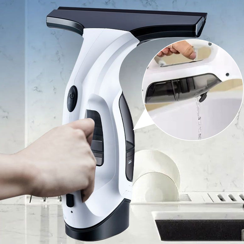 Arenzza 20W cordless rechargeable window vacuum cleaner set with handheld design and cleaning attachments on white background.