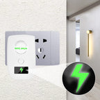 Arenzza electricity saving box for home and office, compact electronic device with LED indicator and power connection port.