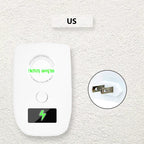 Arenzza electricity saving box for home and office, compact electronic device with LED indicator and power cord on a white background.
