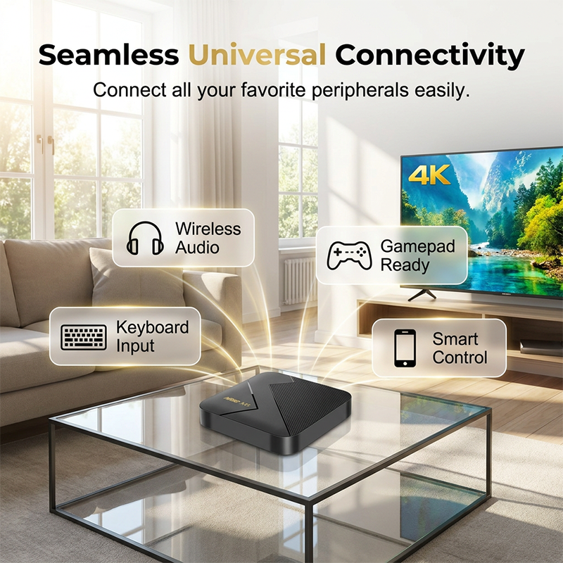 Arenzza Android TV Box with Bluetooth, compact electronics device for streaming and media connectivity.