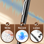 Arenzza multi-function voice recorder pen with high-capacity storage, black electronic pen with buttons and built-in microphone.
