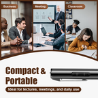 Arenzza multi-function high-capacity voice recorder pen with sleek black design, featuring a clip and button for recording.