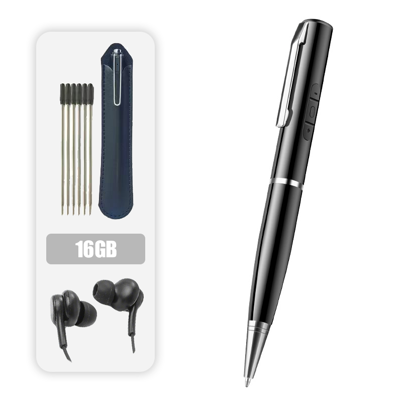 Arenzza multi-function voice recorder pen with high-capacity storage, sleek black electronic pen for audio recording and note-taking.