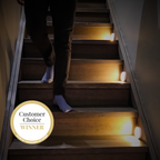 Arenzza LED motion sensor light with energy-efficient design, shown illuminating a space with a sleek electronic lighting fixture.