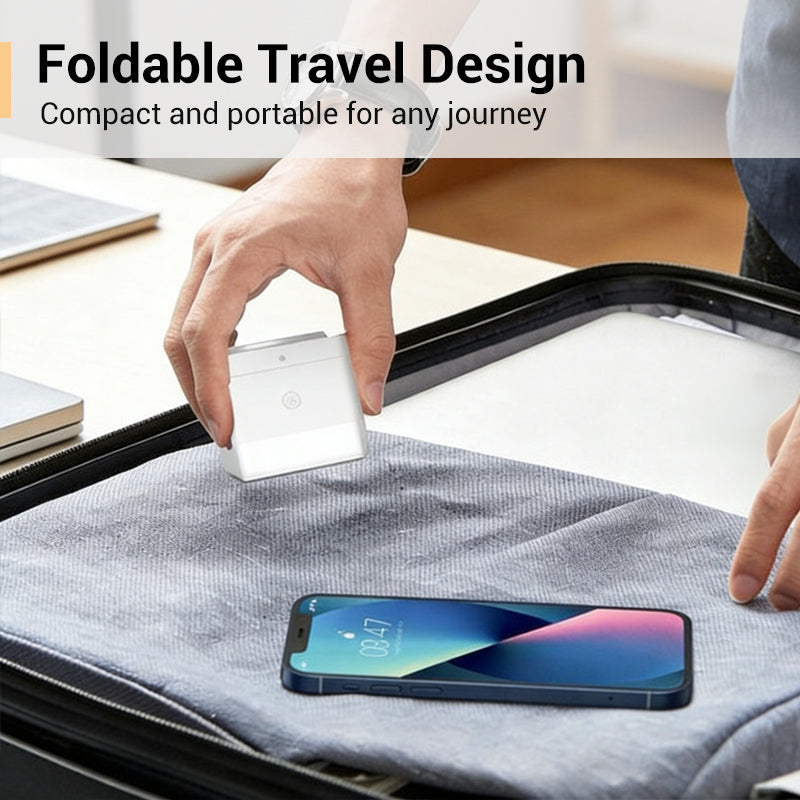 Arenzza 3-in-1 foldable magnetic wireless charging station for smartphones, smartwatch, and earbuds on a sleek electronic accessory.