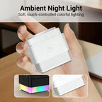 Arenzza 3-in-1 foldable magnetic wireless charging station with space for phone, smartwatch, and earbuds on a sleek electronic desk setup.